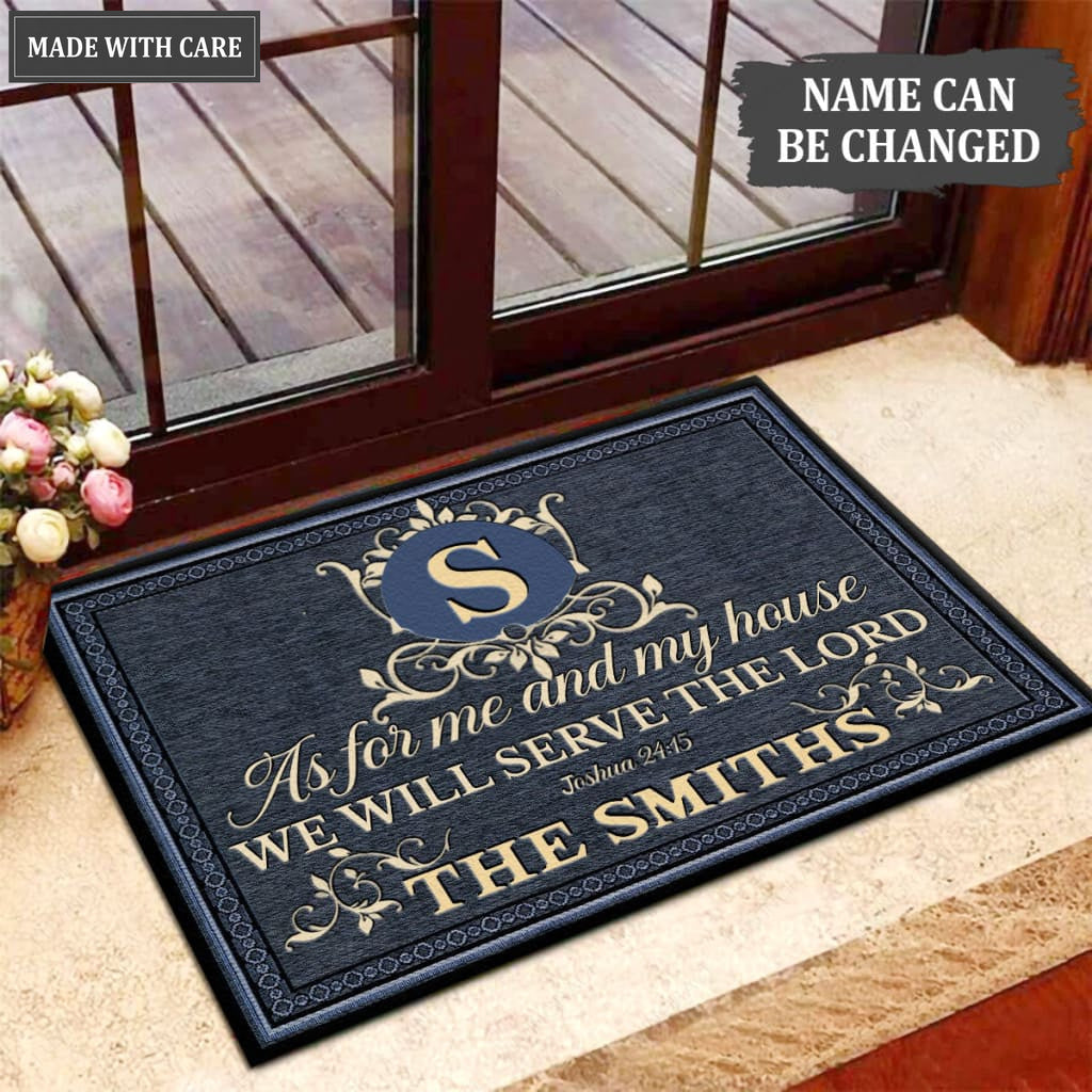 Luvingrace M23 Decorative Monogram Collection As For My House Personalized Doormat