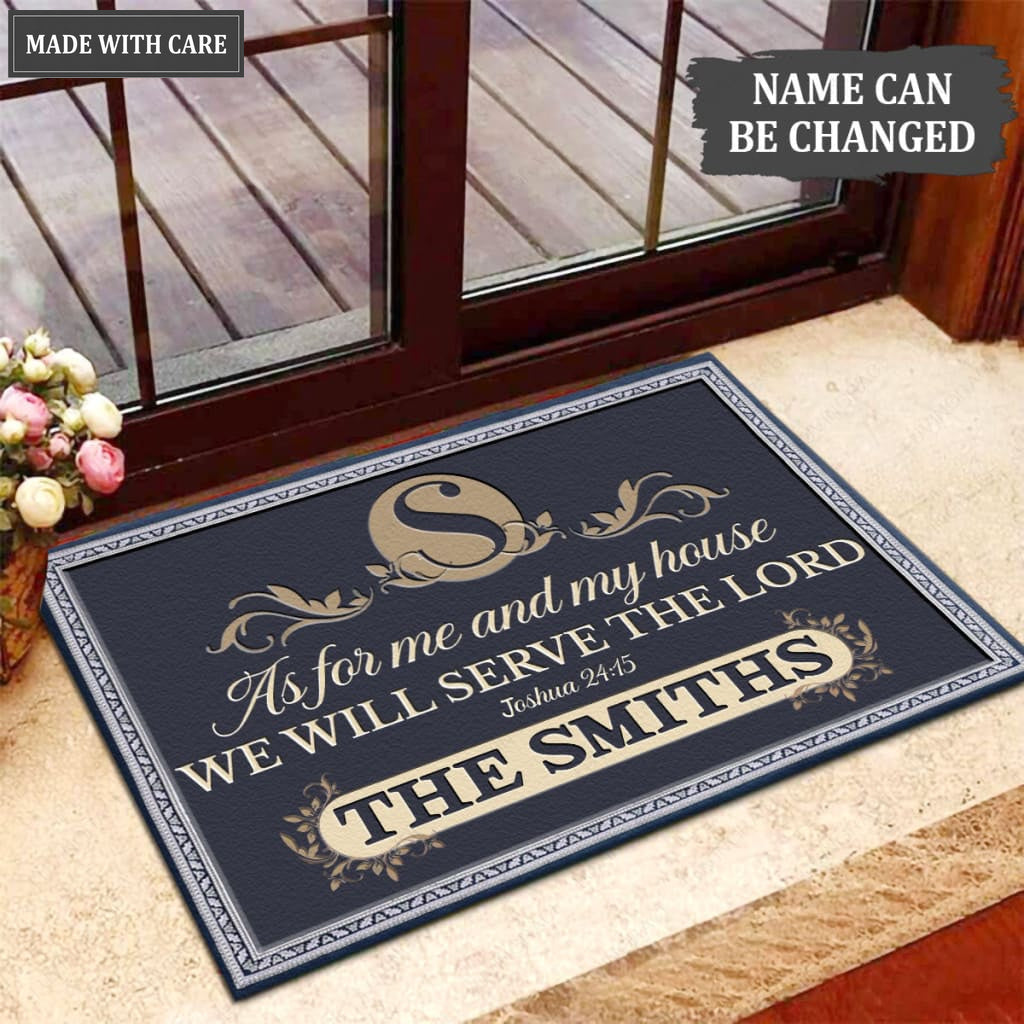 Luvingrace M25 Decorative Monogram Collection As For My House Personalized Doormat