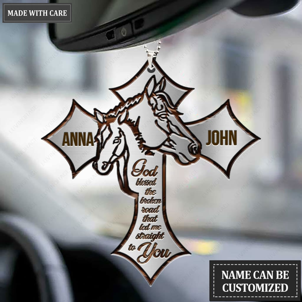 Luvingrace M11 Horse Couple God Blessed Personalized Ornament