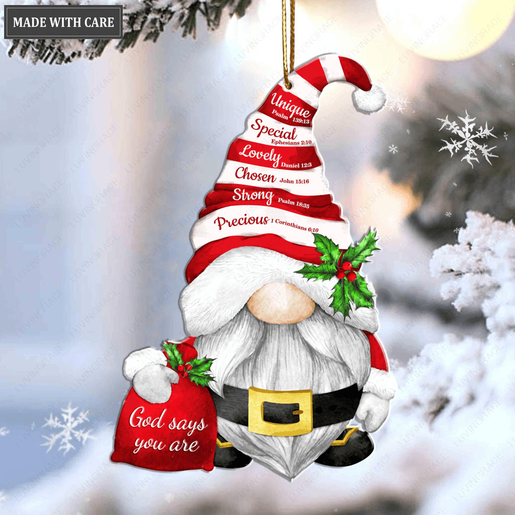 Christmas Gnome God Says You Are Ornament