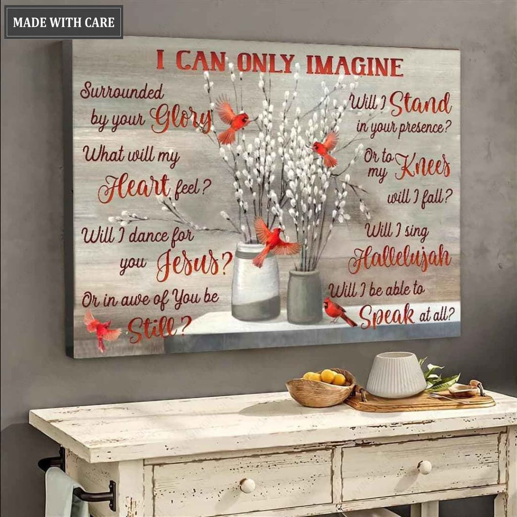 Red Bird Serving God Wall Art