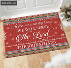 Christmas Holiday Serve The Lord Personalized Doormat