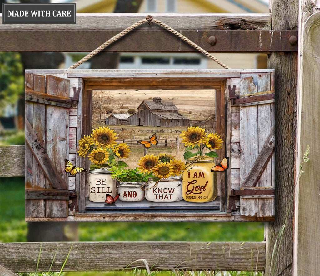 Open Window Be Still Wood Rectangle Sign
