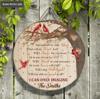 Personalized Retro Imagine With Us Wood Circle Sign
