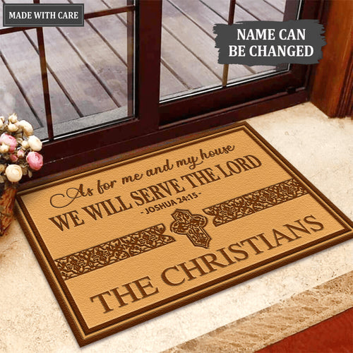 As For Me And My House Christian Gift Personalized Doormat