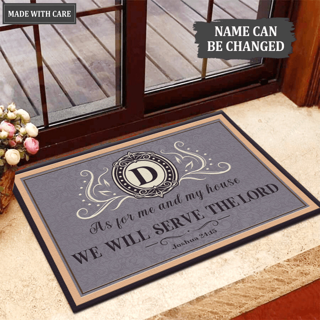 Monogram Griseldis Serve The Lord Personalized Doormat