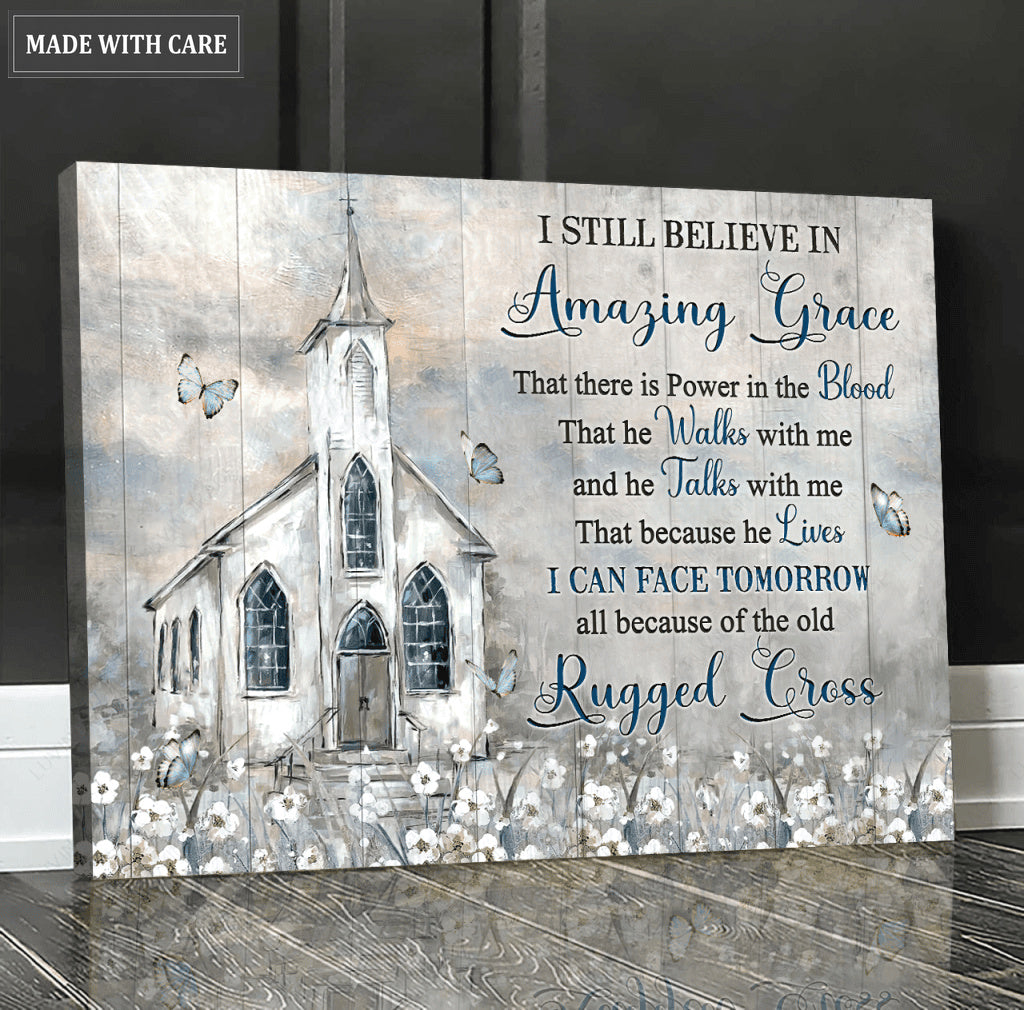 I Can Face Tomorrow Church With Butterflies Wall Art