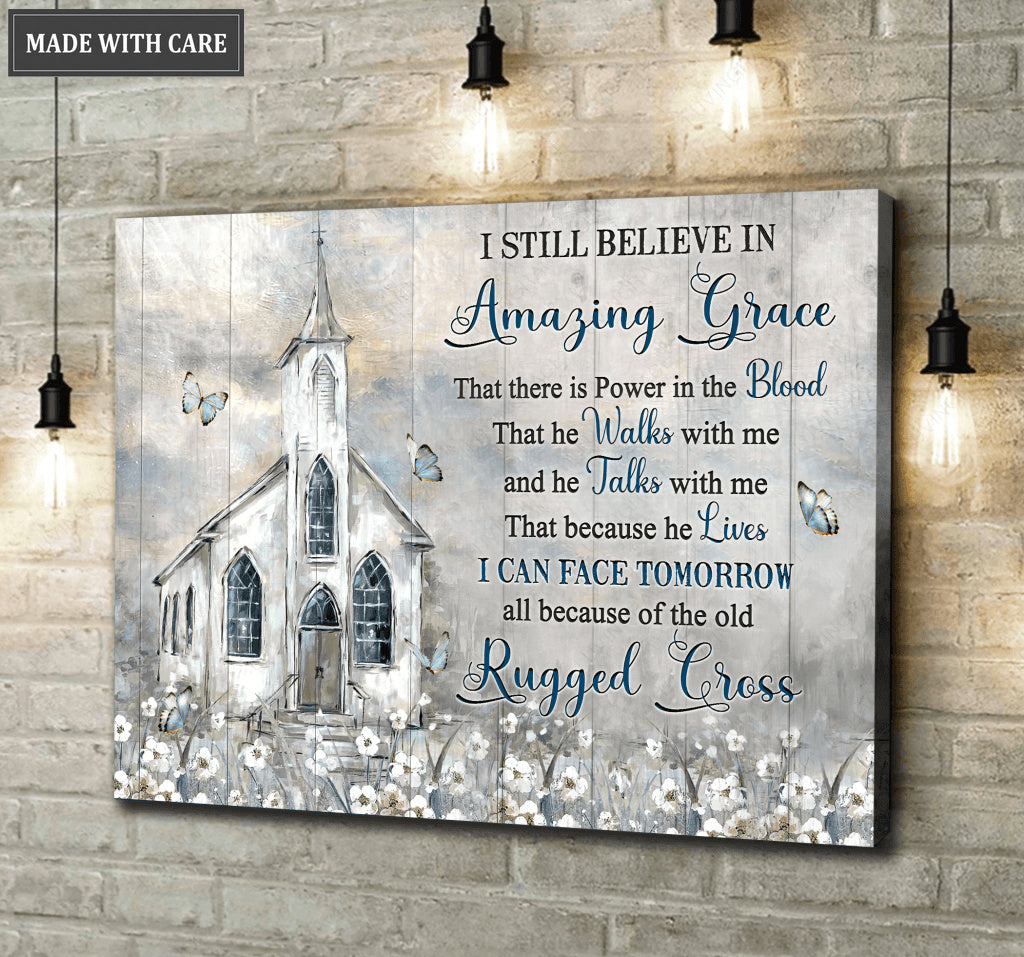 I Can Face Tomorrow Church With Butterflies Wall Art