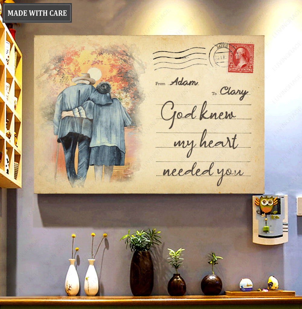 God Knew My Heart Needed You Personalized Wall Art