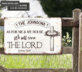 Personalized As For Me Cross Metal Sign