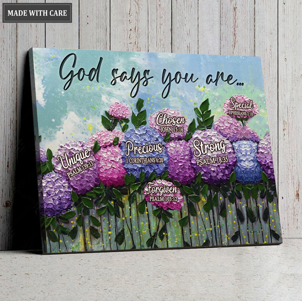 Hydrangea God Says You Are Wall Art