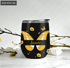 Personalized Sunflower Butterfly God Says You Are Wine Tumbler