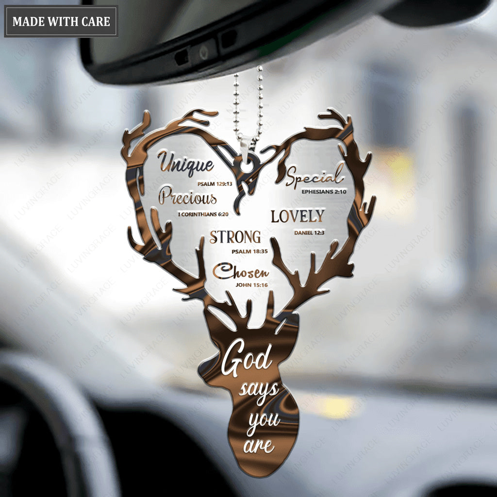 Deer Heart God Says You Are Ornament