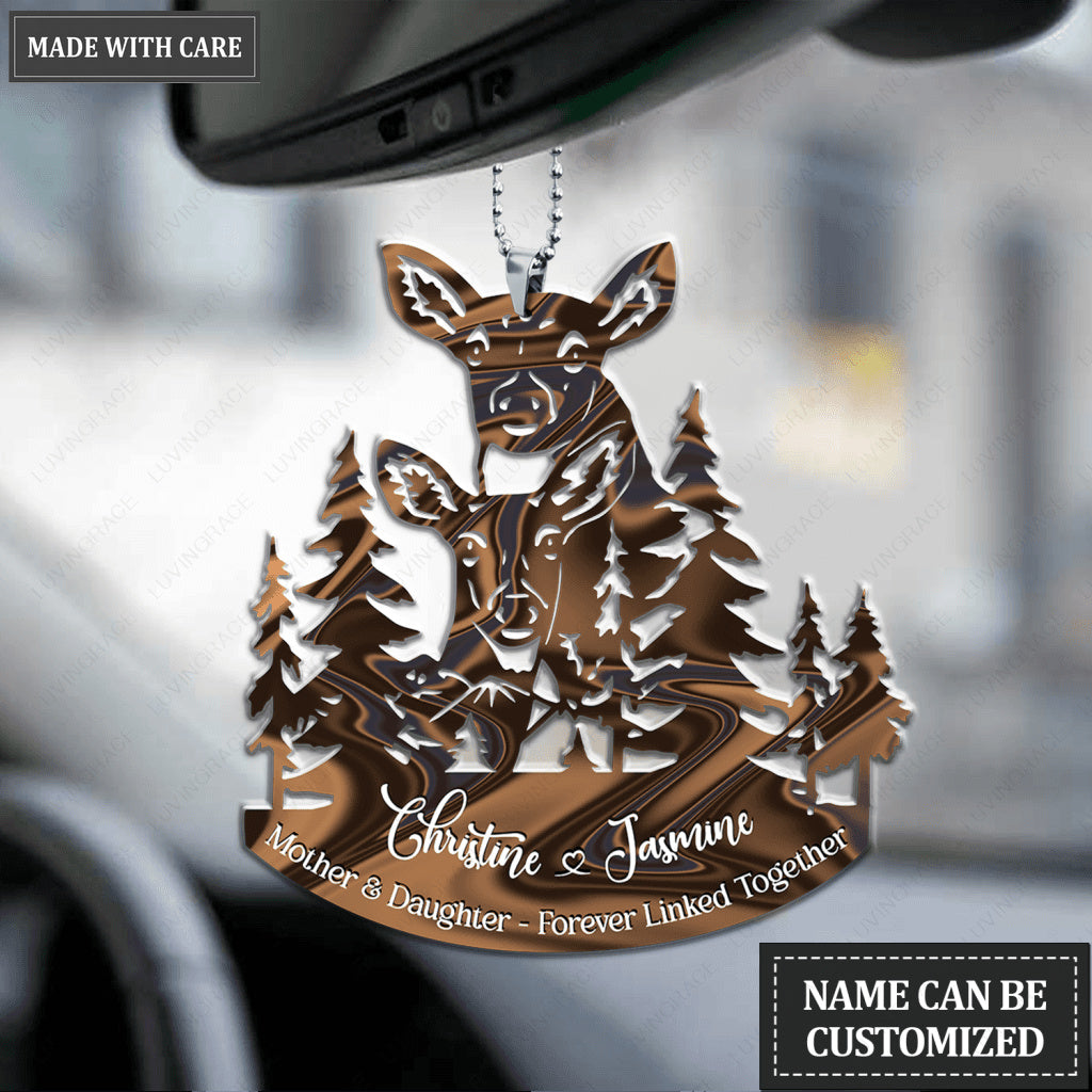 Forest Deer Mother And Daughter Personalized Ornament