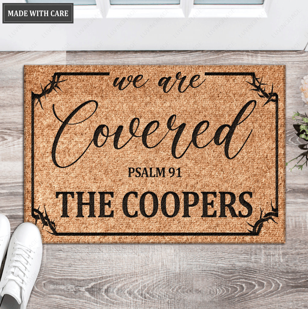 Personalized We Are Covered Doormat