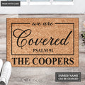 Personalized We Are Covered Psalm 91 Doormat