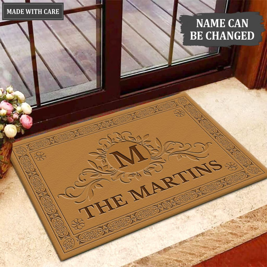 Luvingrace M31 Decorative Monogram Collection Family Name Personalized Doormat