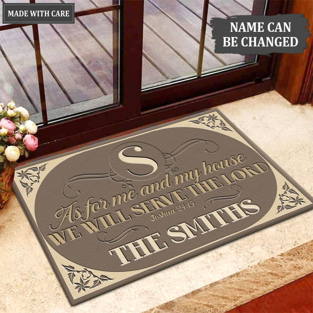 Luvingrace M32 Decorative Monogram Collection As For My House Personalized Doormat