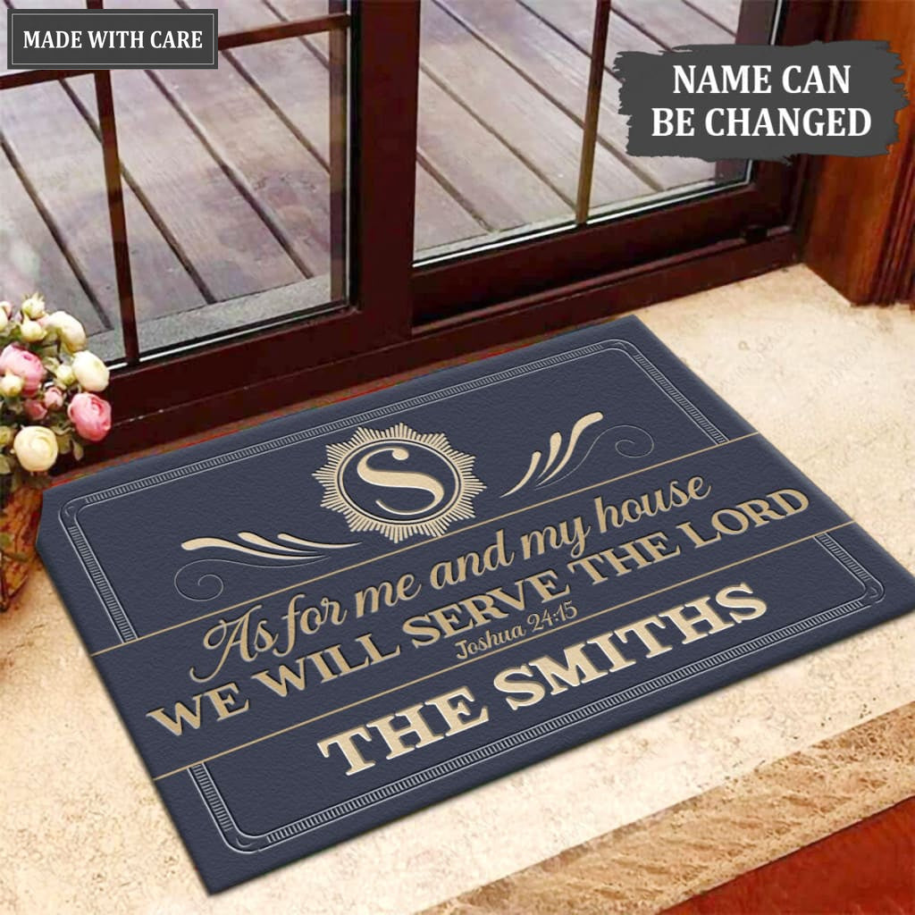 Luvingrace M33 Elegant Monogram Collection As For My House Personalized Doormat