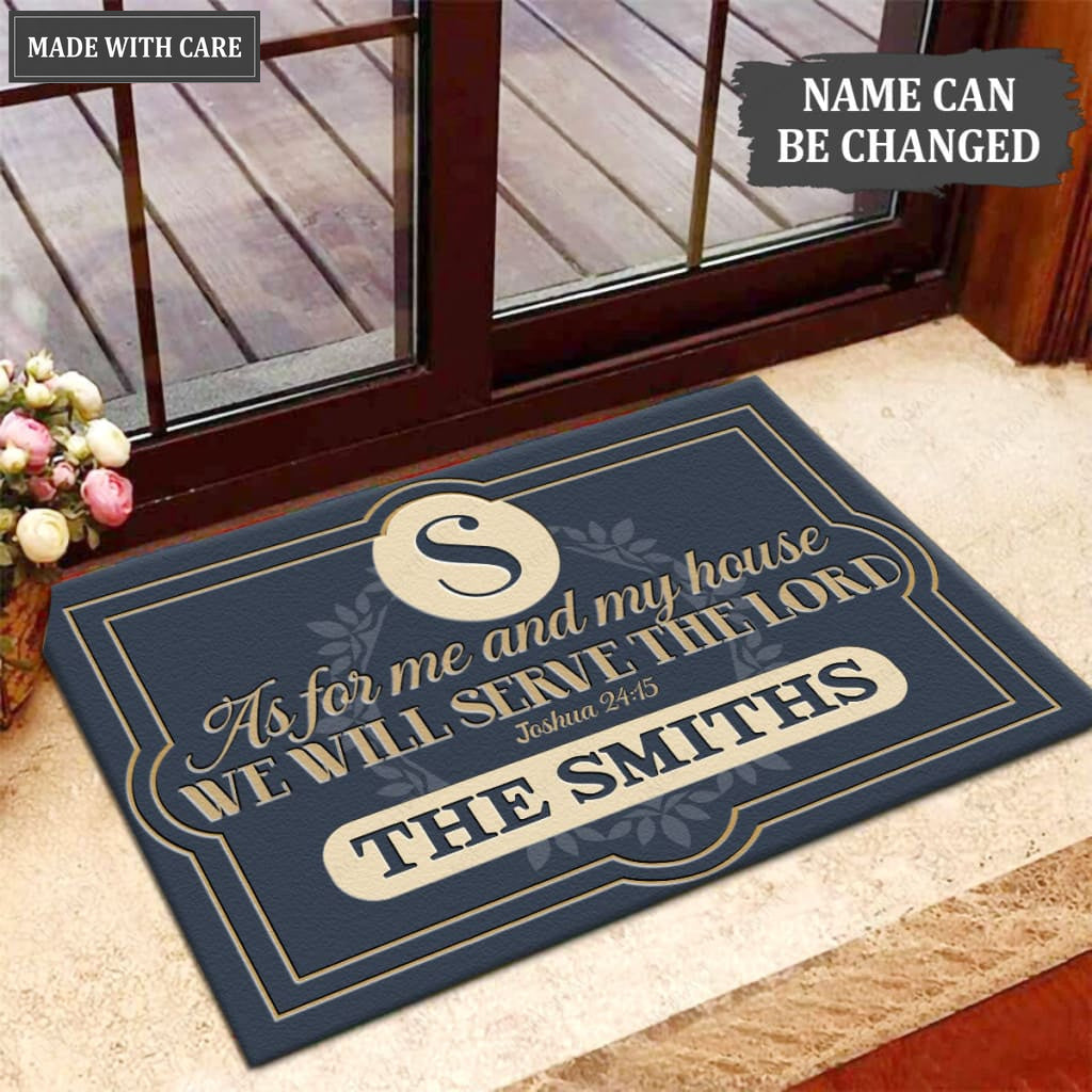 Luvingrace M34 Elegant Monogram Collection As For My House Personalized Doormat
