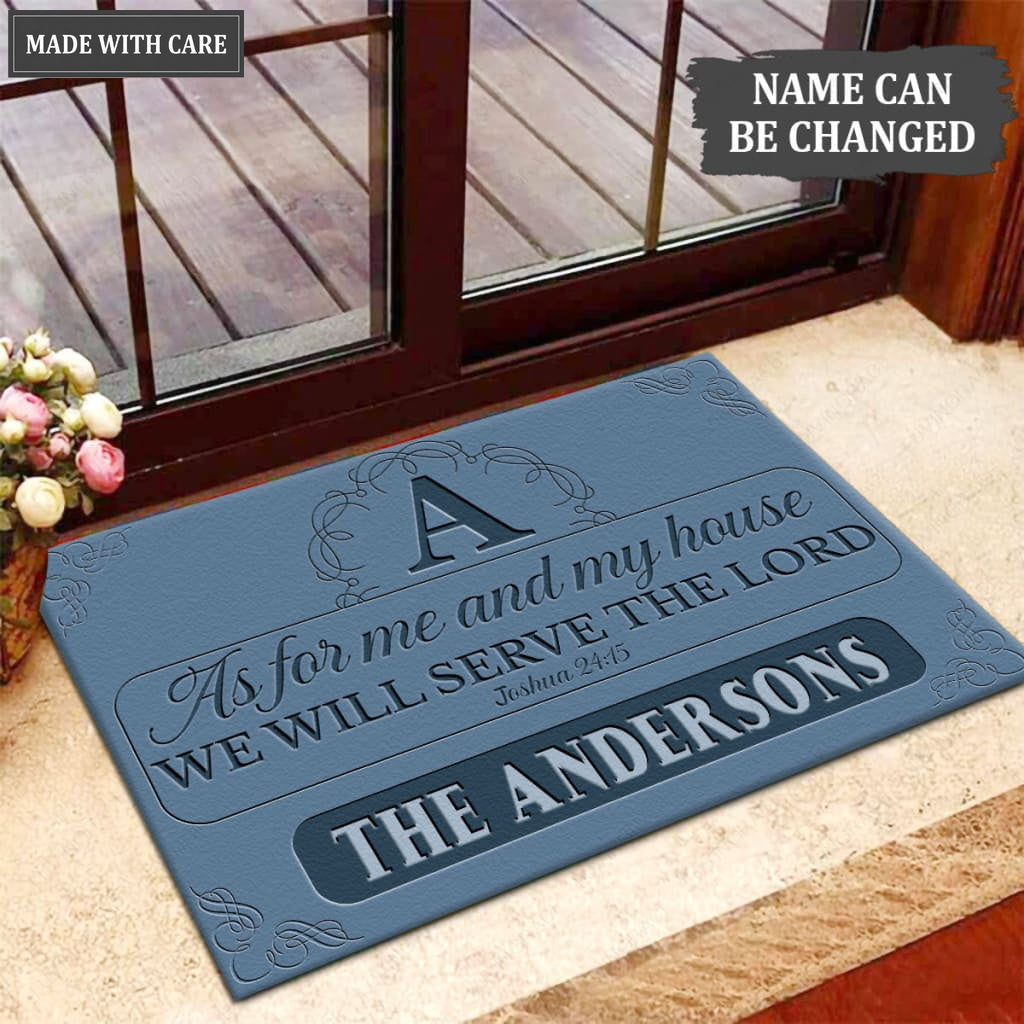 Luvingrace M36 Elegant Monogram Collection As For My House Personalized Doormat