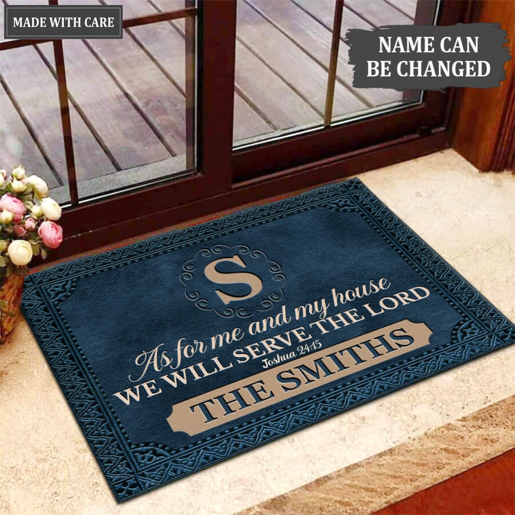 Luvingrace M38 Elegant Monogram Collection As For My House Personalized Doormat