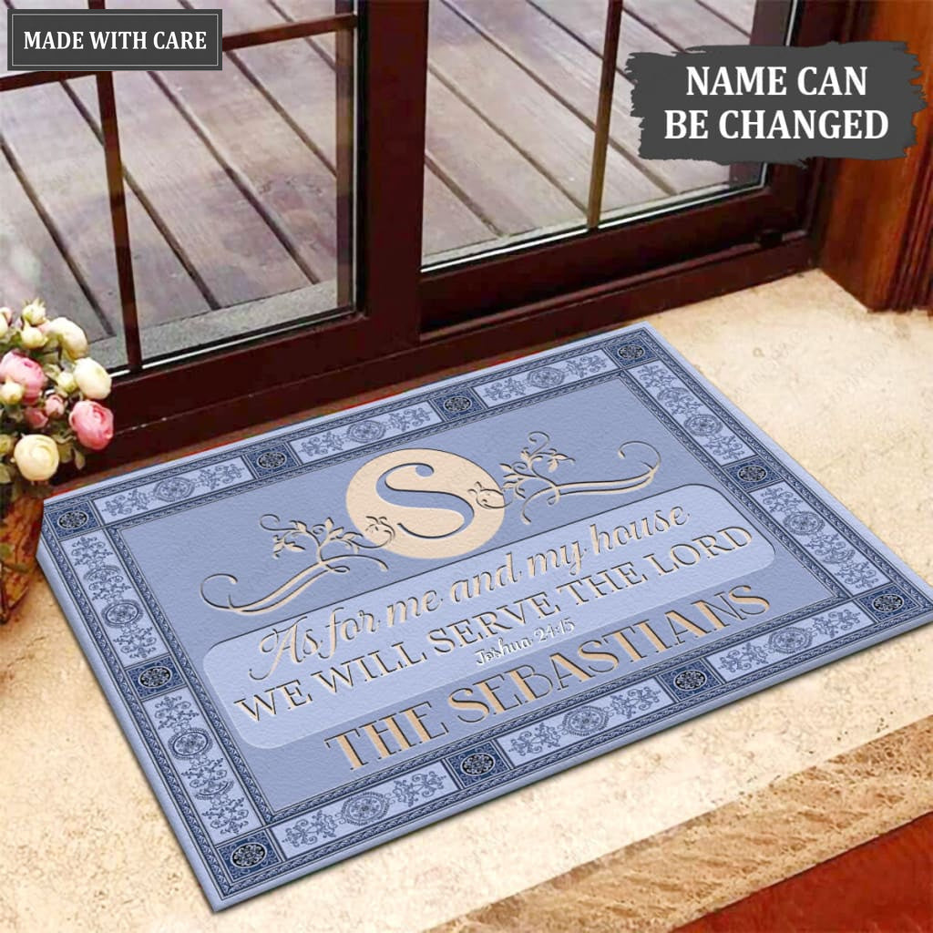 Luvingrace M39 Decorative Monogram Collection As For My House Personalized Doormat