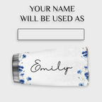 Blue Flower Way Maker Miracle Worker Custom Tumbler Birthday Gifts For Women Christian Gifts Custom Name Gift - Personalized Stainless Steel Tumbler