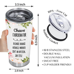 Floral Chaos Coordinator Custom Tumbler Birthday Gifts For Women Motivation Gift Custom Name Gift - Personalized Stainless Steel Tumbler