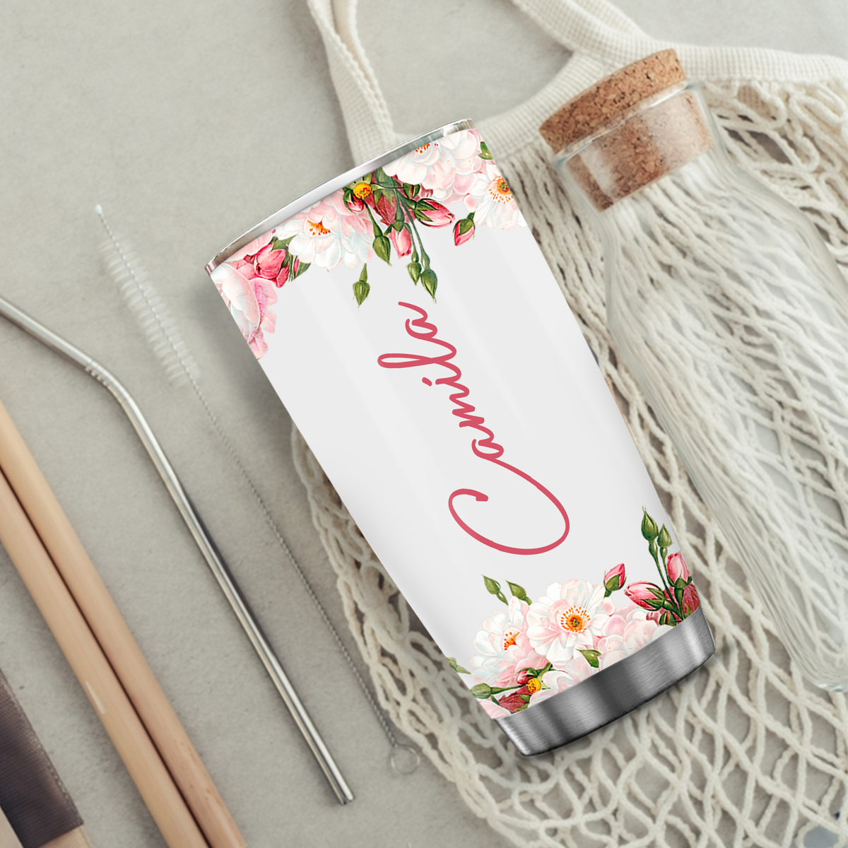 Floral Chaos Coordinator Custom Tumbler Birthday Gifts For Women Motivation Gift Custom Name Gift - Personalized Stainless Steel Tumbler