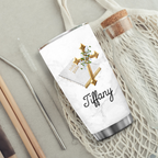 Golden Cross Holy Bible Every Day God Thinks Of You Custom Tumbler Birthday Gifts For Women Christian Gifts Custom Name Gift - Personalized Stainless Steel Tumbler