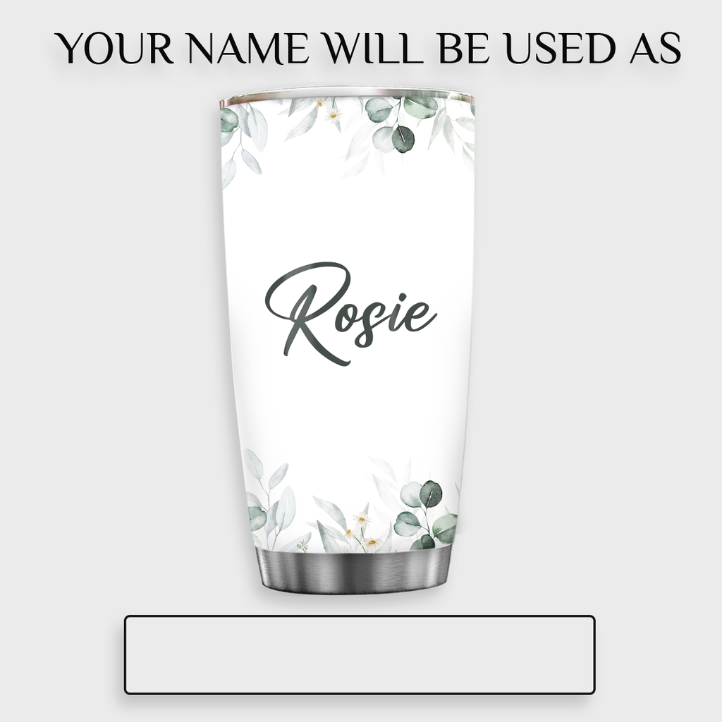 Green Leaf Every Day God Thinks Of You Custom Tumbler Birthday Gifts For Women Christian Gifts Custom Name Gift - Personalized Stainless Steel Tumbler