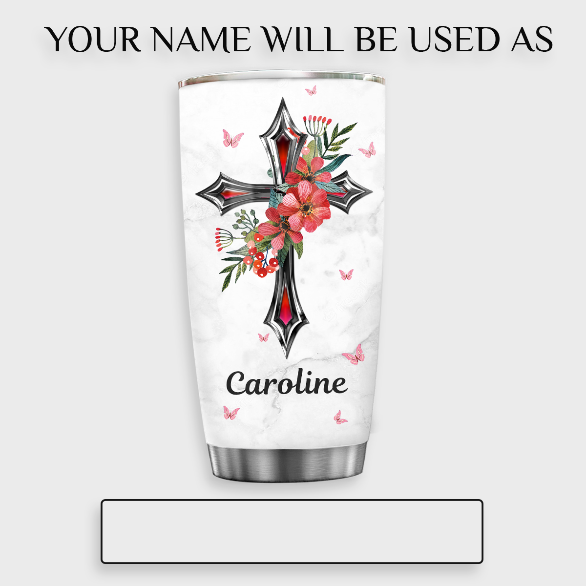 Red Cross Flower Be Still And Know That I Am God Custom Tumbler Birthday Gifts For Women Christian Gifts Custom Name Gift - Personalized Stainless Steel Tumbler