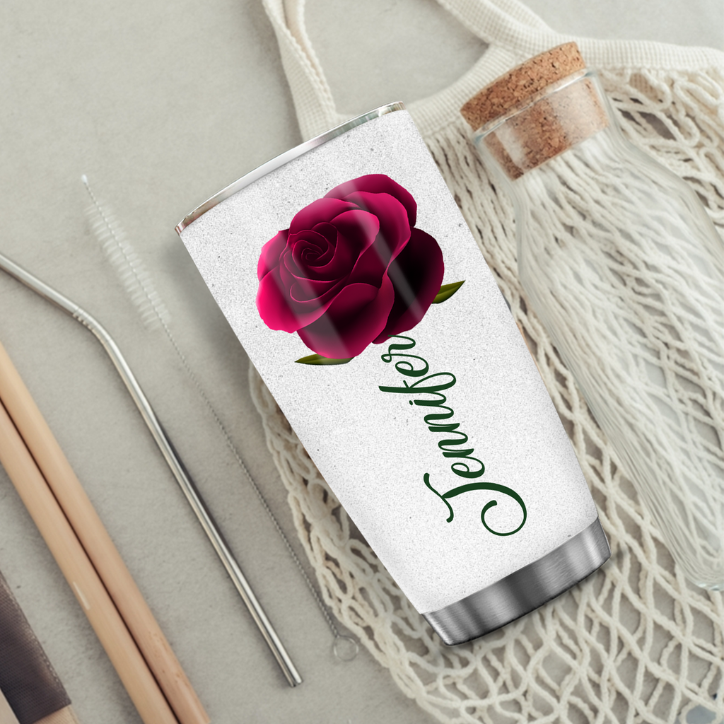 Roses Butterfly Flower Cross Identity In Christ You Are Custom Tumbler Birthday Gifts For Women Motivation Gift Custom Name Gift Christian Gift - Personalized Stainless Steel Tumbler