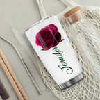 Roses Butterfly Flower Cross Identity In Christ You Are Custom Tumbler Birthday Gifts For Women Motivation Gift Custom Name Gift Christian Gift - Personalized Stainless Steel Tumbler