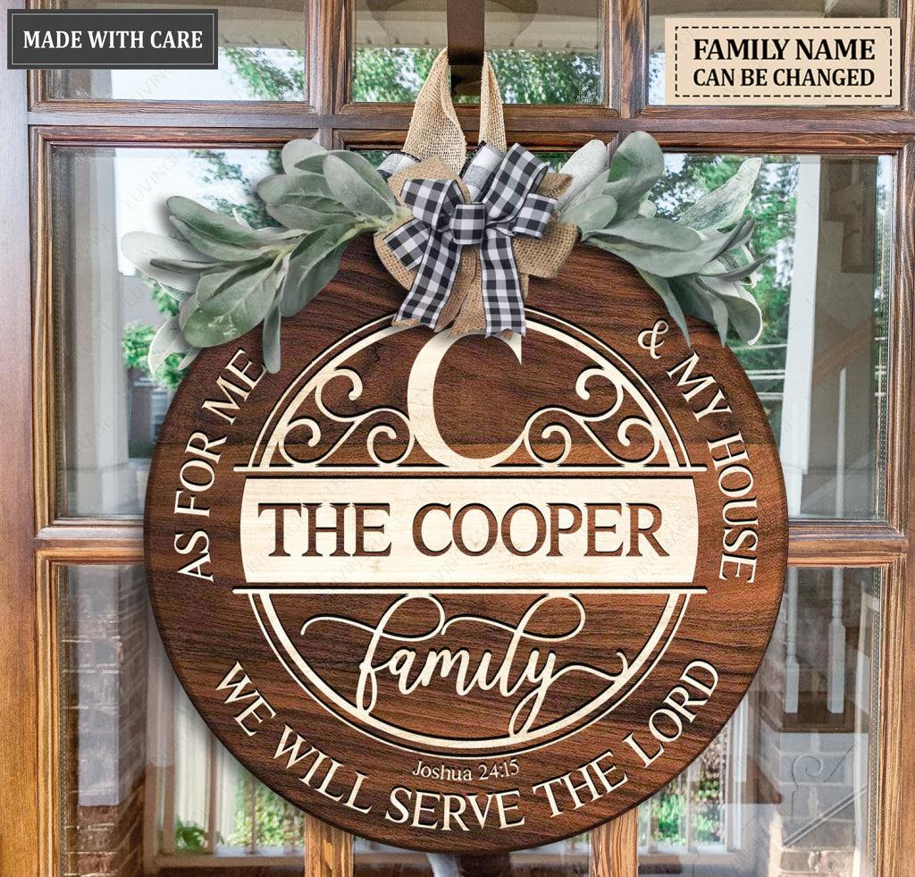 Personalized Monogram Serve The Lord Circle Sign
