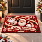 Personalized Christmas Santa Claus Welcome Doormat – Custom Family Name