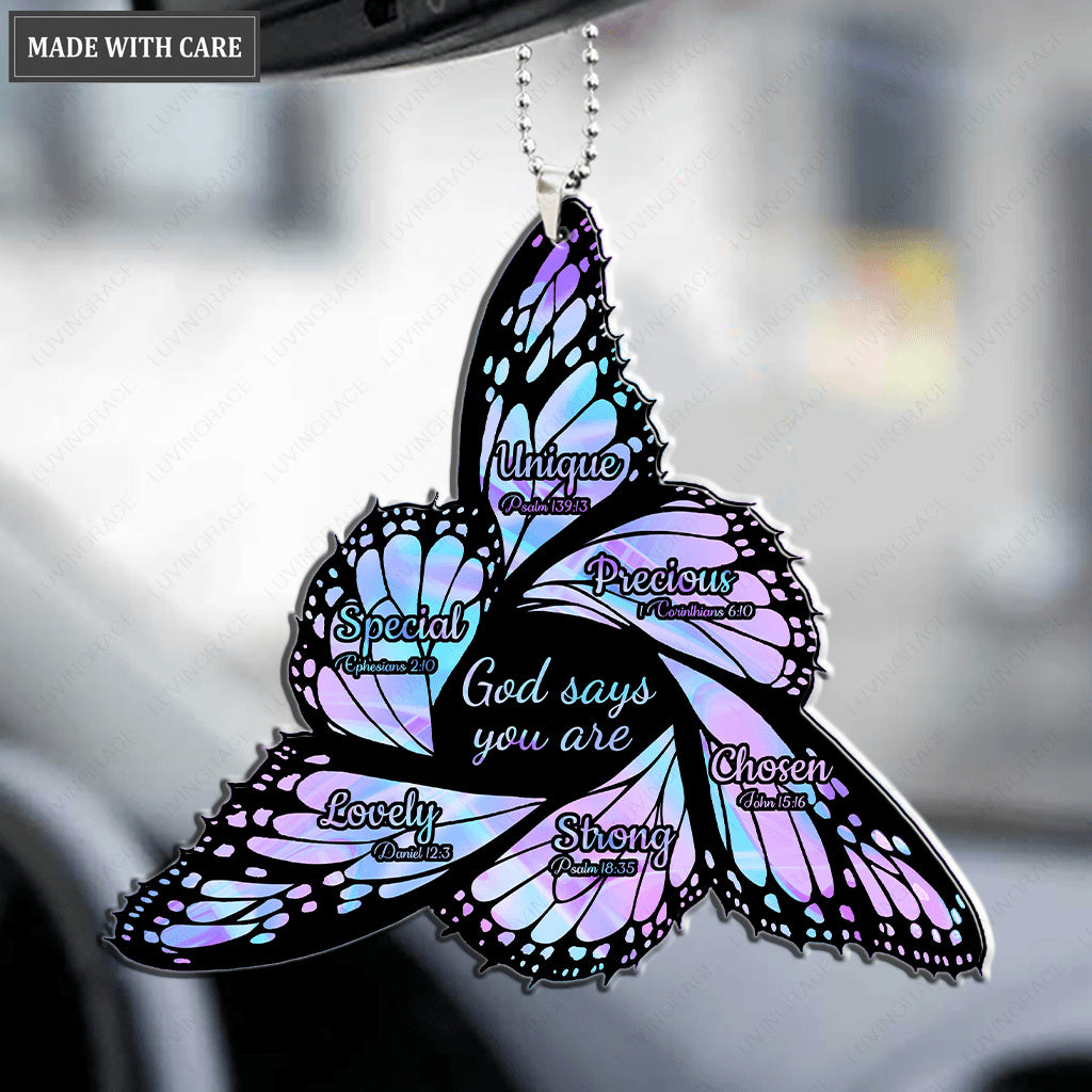Triangle Butterfly WIngs God Says You Are Ornament