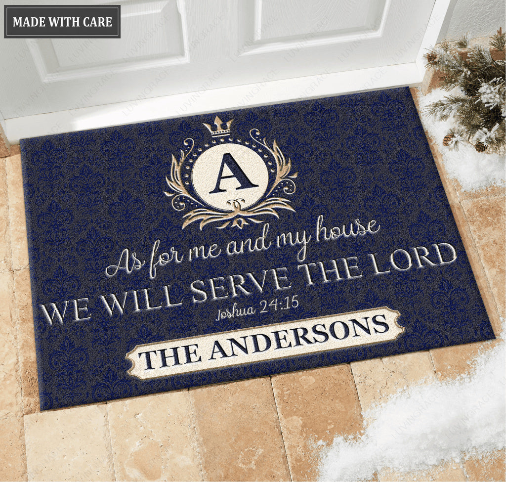 Luvingrace L01 Luxury Monogram Collection As For My House Personalized Doormat