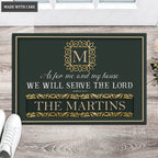 Luvingrace L01 Vintage Monogram Collection As For My House Personalized Doormat