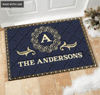 Printfamily L02 Luxury Monogram Collection Family Name Personalized Doormat