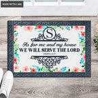 Luvingrace L02 Vintage Monogram Collection As For My House Personalized Doormat