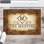 Luvingrace L02 Vintage Monogram Collection Family Name Personalized Doormat