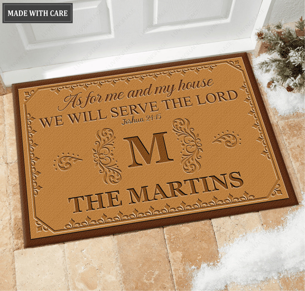 Luvingrace L03 Luxury Monogram Collection As For My House Personalized Doormat