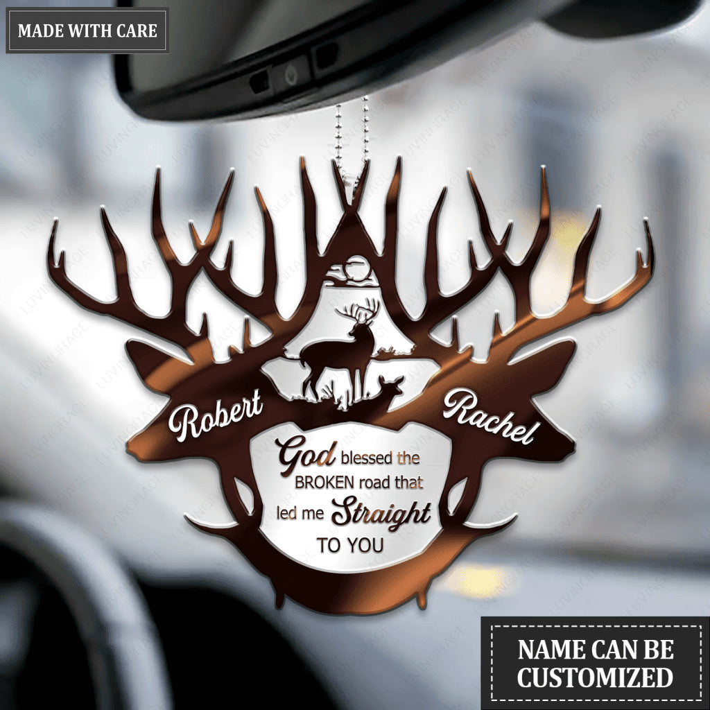 Personalized Deer Couple Life God Blessed Ornament