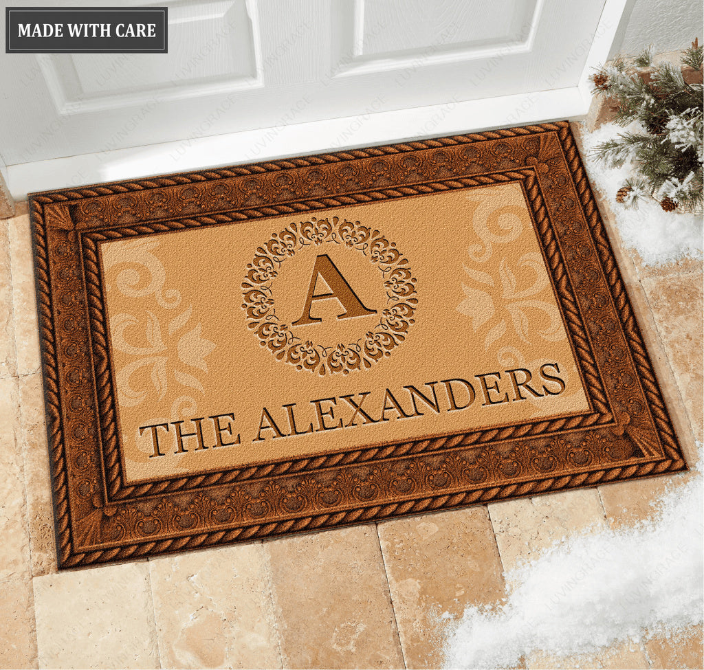 Luvingrace L03 Luxury Monogram Collection Family Name Personalized Doormat