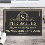 Luvingrace L03 Vintage Monogram Collection As For My House Personalized Doormat