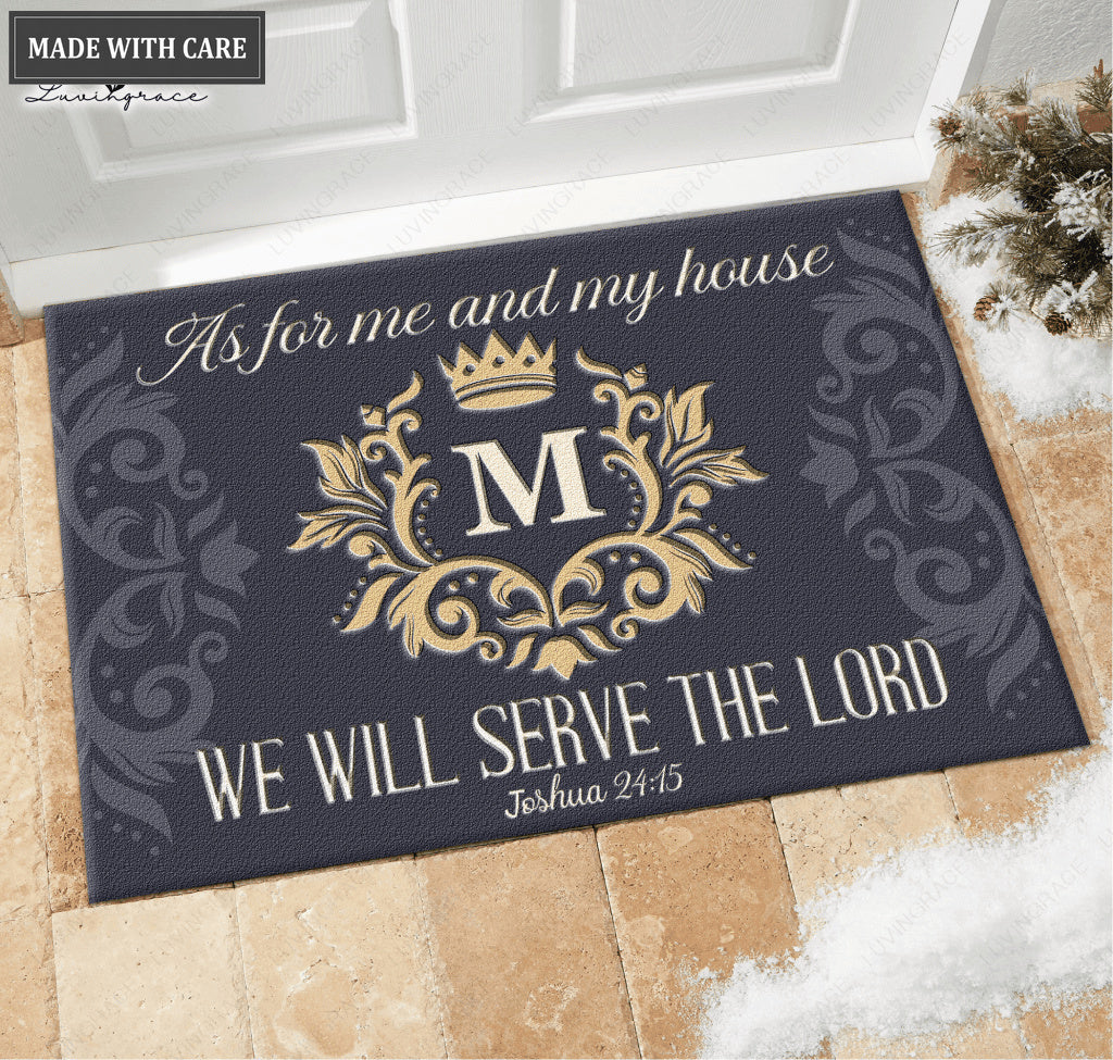 Luvingrace L04 Luxury Monogram Collection As For My House Personalized Doormat