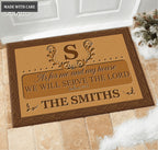 Printfamily L05 Luxury Monogram Collection As For My House Personalized Doormat