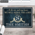 Luvingrace L05 Vintage Monogram Collection As For My House Personalized Doormat